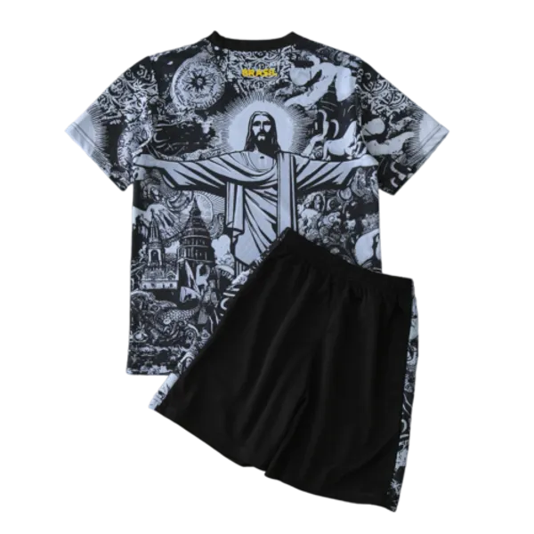 2024 Brazil Christ the Redeemer Special Kids Kit Football Jersey