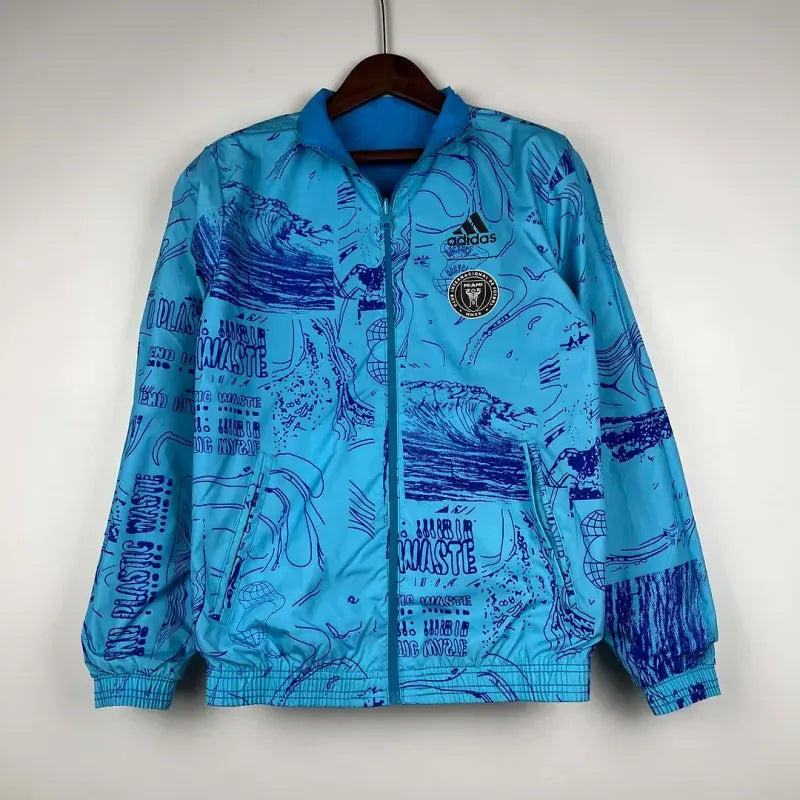 2023-2024 Inter Miami Reversible Windbreaker Blue Soccer Jersey 1:1 Thai Quality