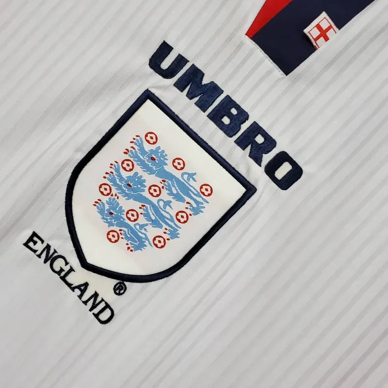 1998 England World Cup Home Retro Jersey Long Sleeve #7 BACKHAM #20 OWEN
