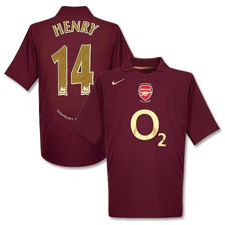 05-06 Arsenal Henry #14 Bergkamp #10 Pires #7 FABREGAS #15 Retro Jersey Home