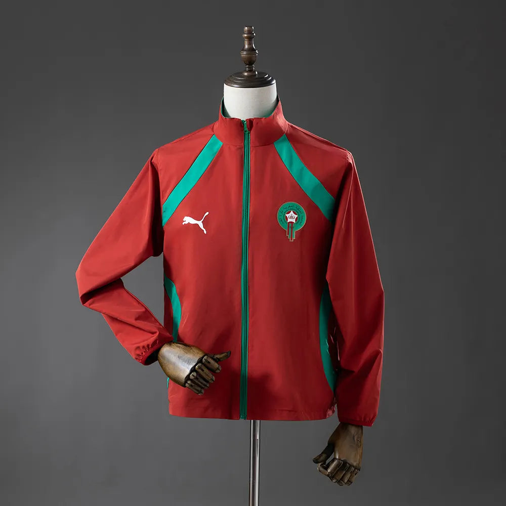 Morocco 2026 Reversible Jacket Windbreaker - Red & Green