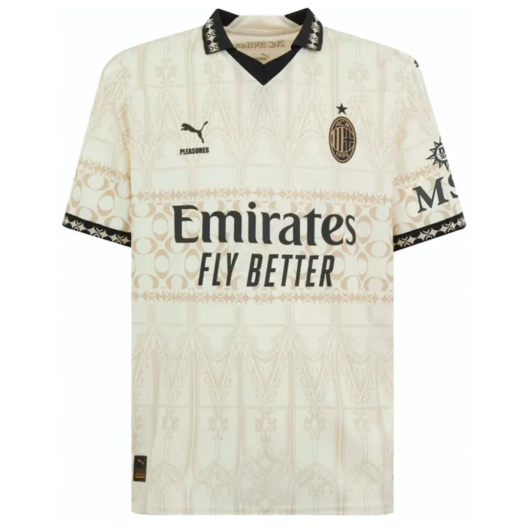 23-24 AC Milan x Pleasures Fourth Jersey Beige Shirt