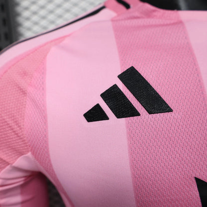Inter Miami CF Home Pink Soccer Jersey Player Version Shirt Long sleeve 2025-26