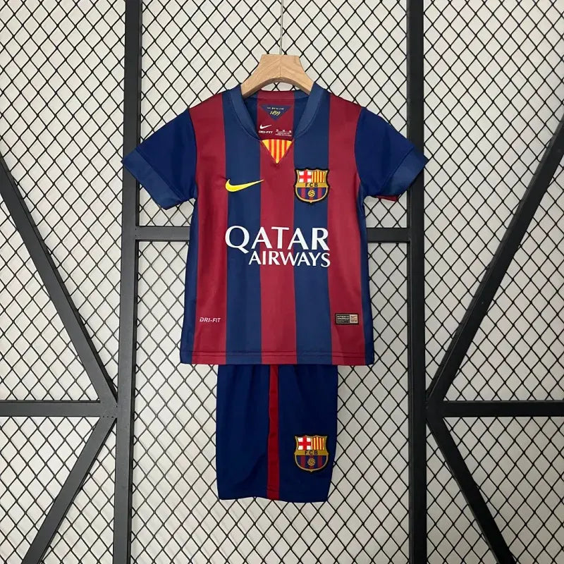 Barcelona Home 2014-15 Retro Kids Kits Jersey+Shorts