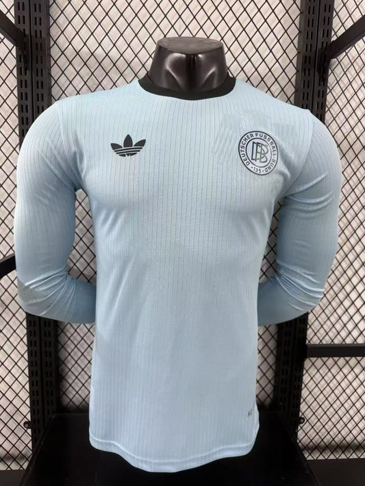 Player Version 2025 Germany Blue 125Th Anniversary Long Sleeve Jersey