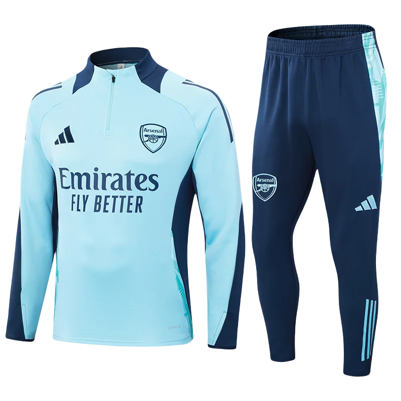 Arsenal Half-Pull Training Suit Baby Blue Football Shirt 2024/2025