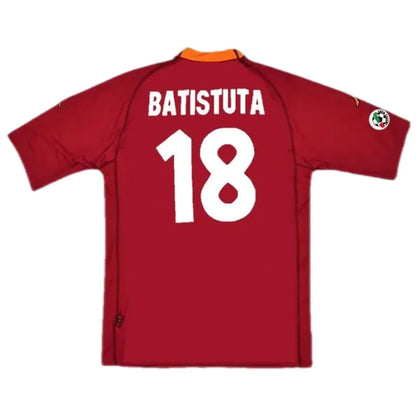 Serie A Roma Club Totti #10 Batistuta #18 Retro Jersey Home 2000-01