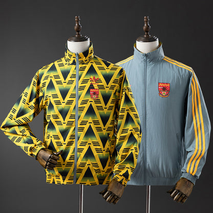 Arsenal Reversible Jacket Windbreaker - Yellow & Grey