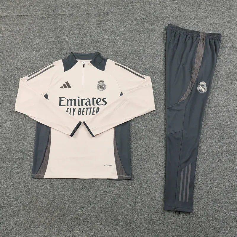 Real Madrid Zipper Sweatshirt Kit(Top+Pants) 2024-25