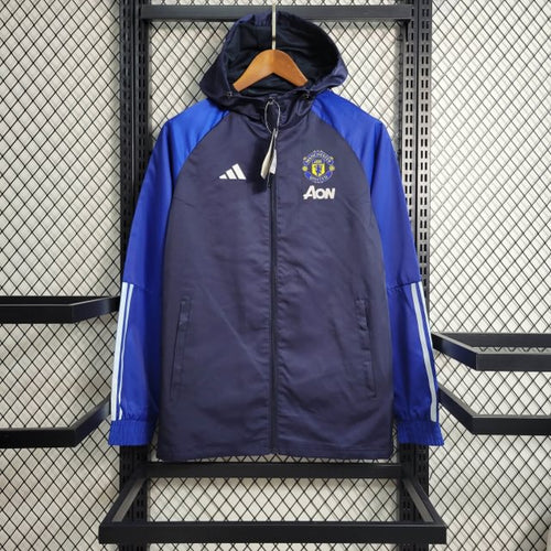 2023/2024 Manchester United Trench Coat Blue Football Jersey