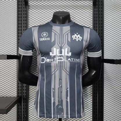 Player Version 25-26 Olympique de Marseille Grey with Geometric Stripes Jersey